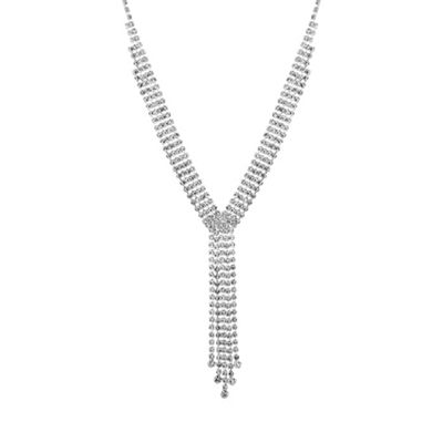 Silver graduated diamante necklace